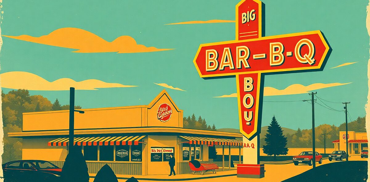 Illustrated featured image of Big Bob Gibson Bar-B-Q, Decatur, Alabama — a Kick-It Pick