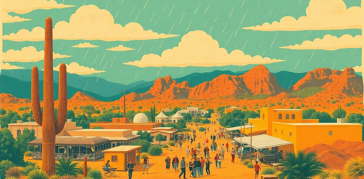 Illustrated featured image of Arizona Monsoon Season, Sonoran Desert, Arizona — a Kick-It Pick