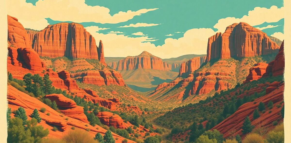 Illustrated featured image of Sedona & Oak Creek Canyon, Sedona, Arizona — a Kick-It Pick