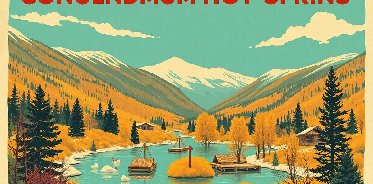 Illustrated featured image of Conundrum Hot Springs, Aspen, Colorado — a Kick-It Pick