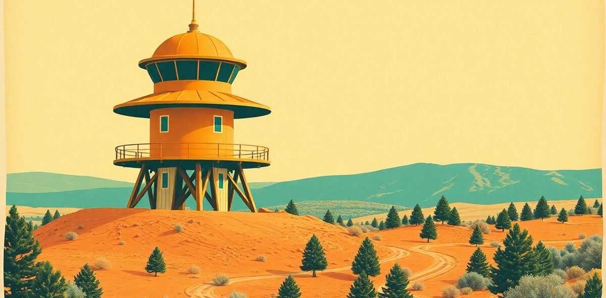Illustrated featured image of UFO Watchtower, Hooper, Colorado — a Kick-It Pick