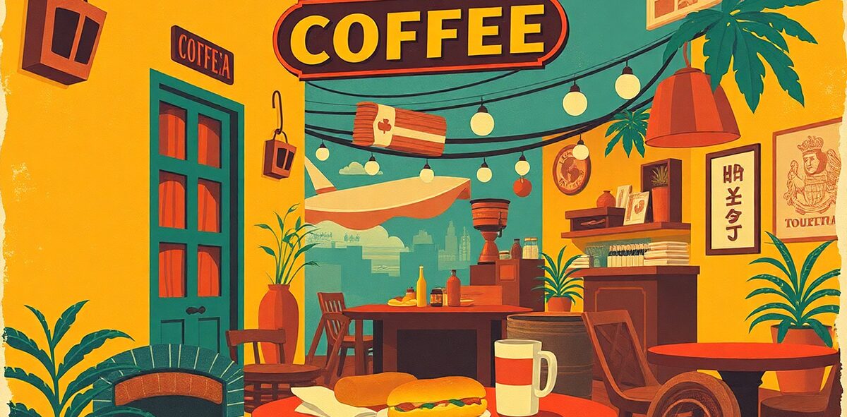 Illustrated featured image of A Cuban Coffee at a Ventanita, Miami, Florida — a Kick-It Pick
