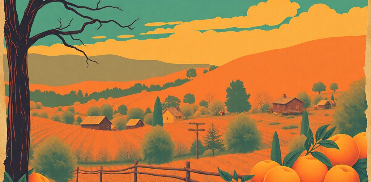 Illustrated featured image of Georgia peaches, the peach belt, Georgia — a Kick-It Pick