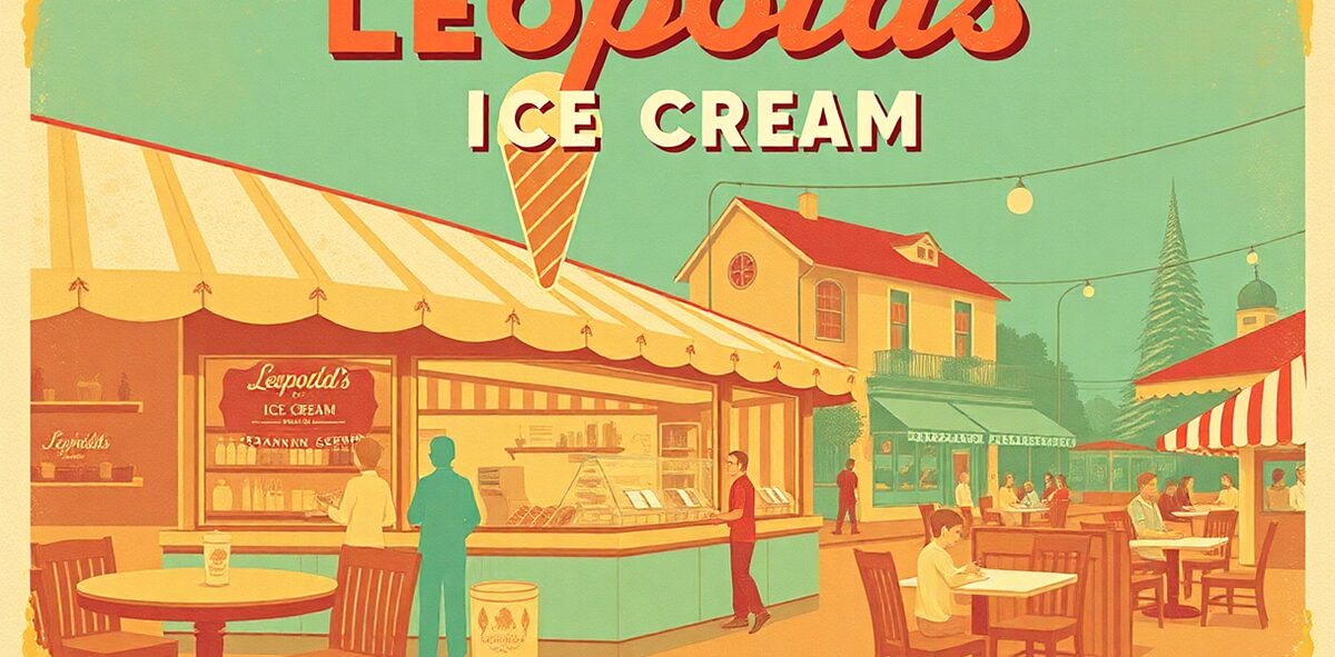Illustrated featured image of Leopold's Ice Cream, Savannah, Georgia — a Kick-It Pick