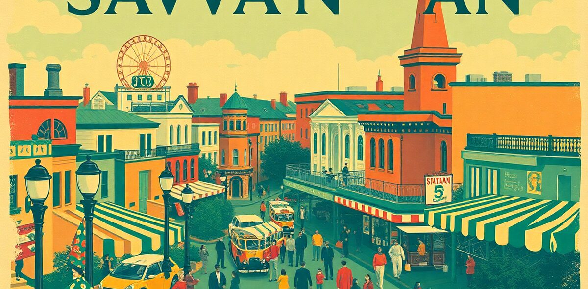 Illustrated featured image of Savannah St. Patrick's Day, Savannah, Georgia — a Kick-It Pick