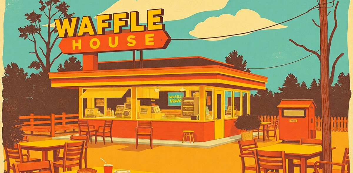 Illustrated featured image of Waffle House, statewide, Georgia — a Kick-It Pick
