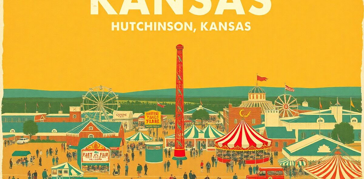 Illustrated featured image of Kansas State Fair, Hutchinson, Kansas — a Kick-It Pick
