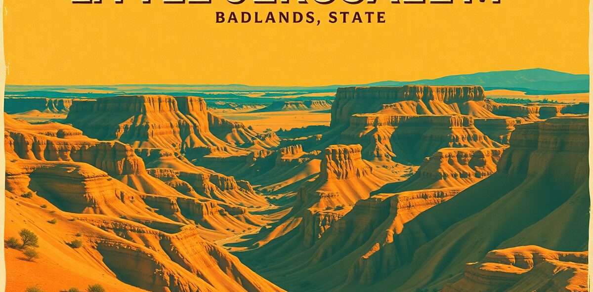 Illustrated featured image of Little Jerusalem Badlands State Park, Logan County, Kansas — a Kick-It Pick