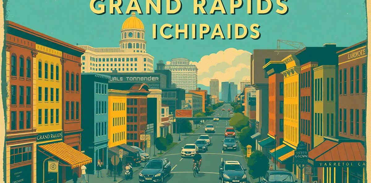 Illustrated featured image of Grand Rapids, Grand Rapids, Michigan — a Kick-It Pick