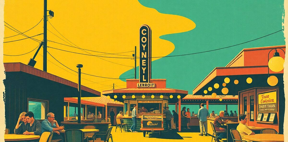 Illustrated featured image of Lafayette Coney Island, Detroit, Michigan — a Kick-It Pick