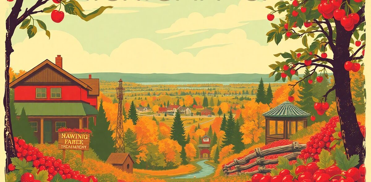 Illustrated featured image of Michigan Tart Cherries, Traverse City, Michigan — a Kick-It Pick