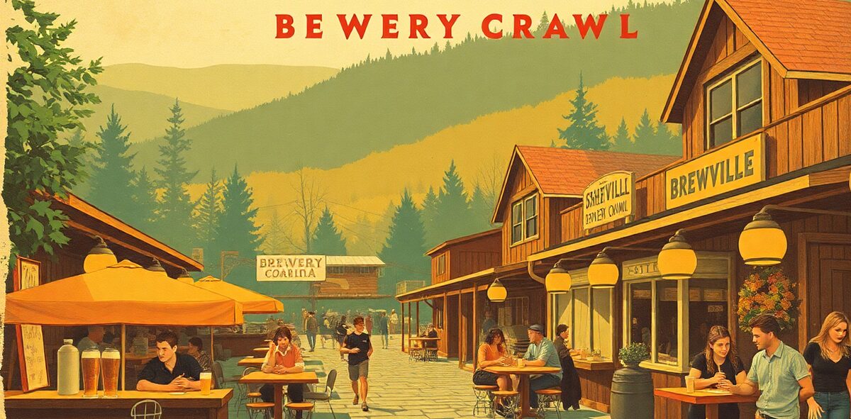 Illustrated featured image of Asheville Brewery Crawl, Asheville, North Carolina — a Kick-It Pick
