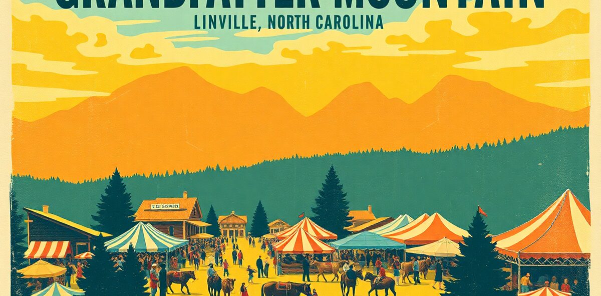 Illustrated featured image of Grandfather Mountain Highland Games, Linville, North Carolina — a Kick-It Pick