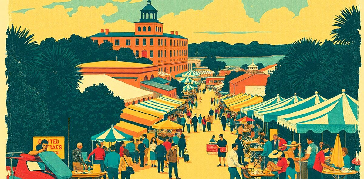Illustrated featured image of Lowcountry Oyster Festival, Mount Pleasant, South Carolina — a Kick-It Pick