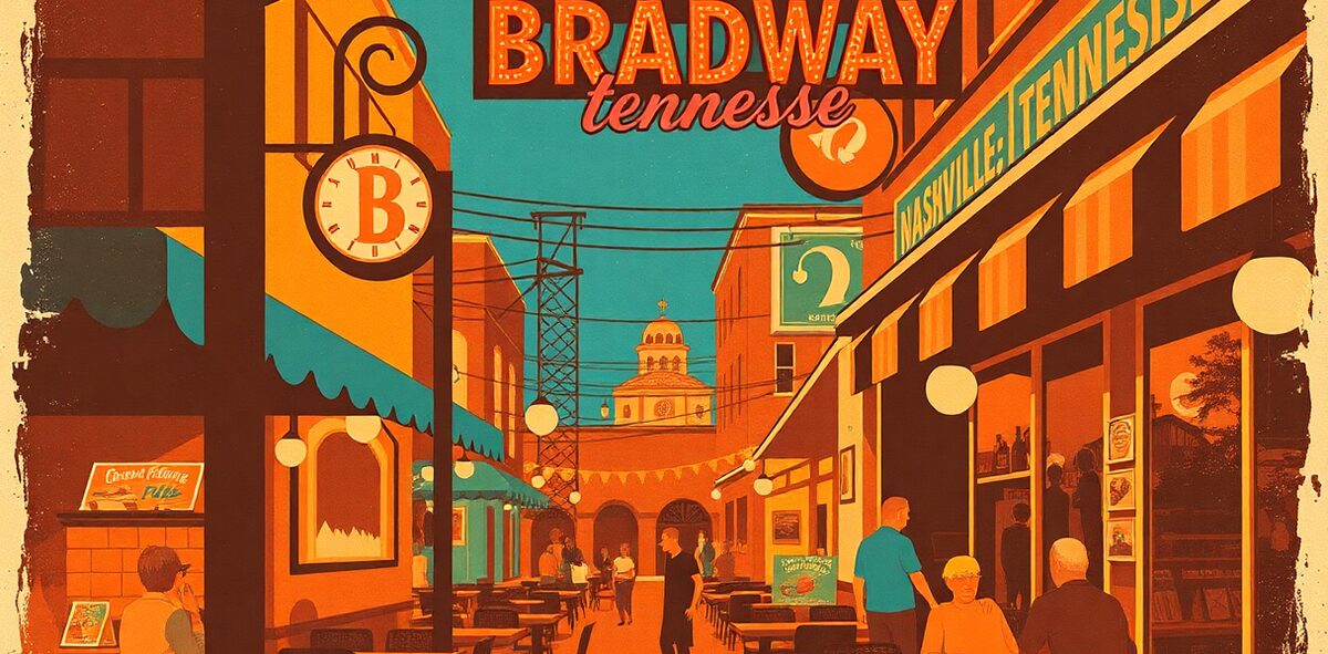 Illustrated featured image of A night on Lower Broadway, Nashville, Tennessee — a Kick-It Pick