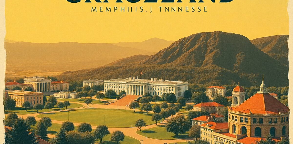 Illustrated featured image of Graceland, Memphis, Tennessee — a Kick-It Pick