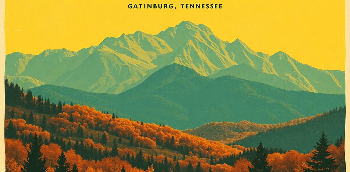 Illustrated featured image of Great Smoky Mountains National Park, Gatlinburg, Tennessee — a Kick-It Pick