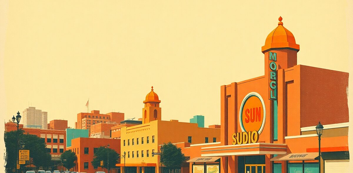 Illustrated featured image of Sun Studio, Memphis, Tennessee — a Kick-It Pick