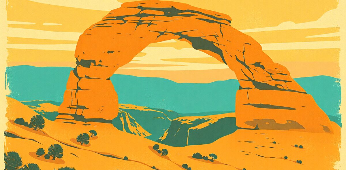Illustrated featured image of Arches National Park, Arches, Utah — a Kick-It Pick