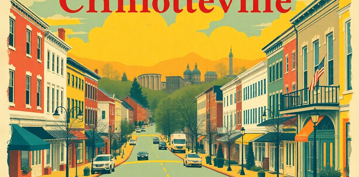 Illustrated featured image of Charlottesville, Charlottesville, Virginia — a Kick-It Pick
