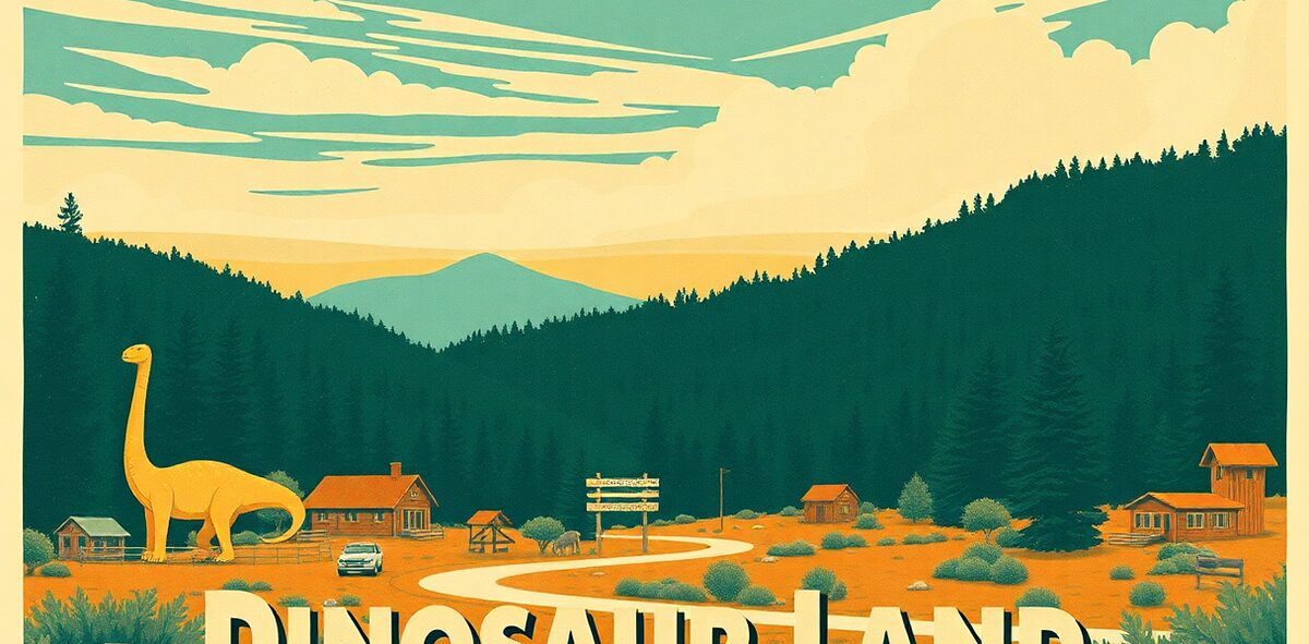 Illustrated featured image of Dinosaur Land, White Post, Virginia — a Kick-It Pick