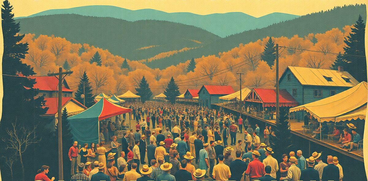 Illustrated featured image of Old Fiddlers' Convention, Galax, Virginia — a Kick-It Pick