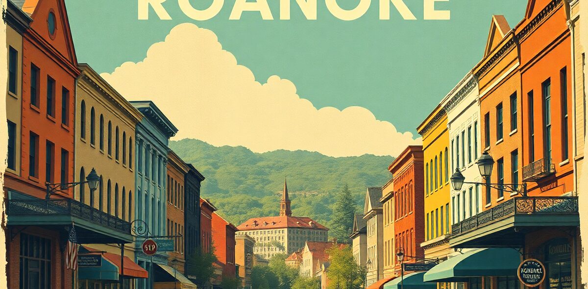 Illustrated featured image of Roanoke, Roanoke, Virginia — a Kick-It Pick